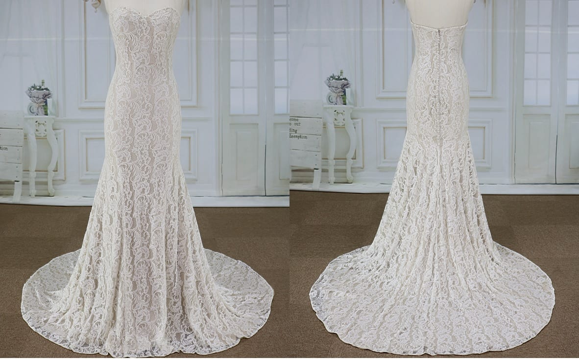 Sweetheart Ivory Lace Long Bridal Gown | Gorgeous wedding 