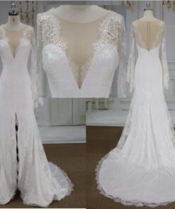 Style YBW1961 Trumpet sleeve v-neck wedding dresses from Darius Cordell