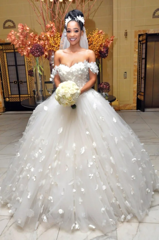 Briana Beaded Lace Princess Ball Gown Wedding Dress by Wona Concept with  optional bolero