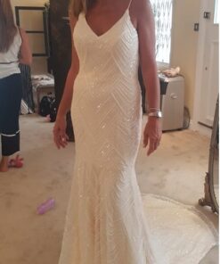 Spaghetti strap beaded wedding dresses from Darius Cordell