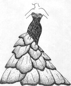 C20-94 (sketch 8-24-00) strapless fit-to-flare style dress