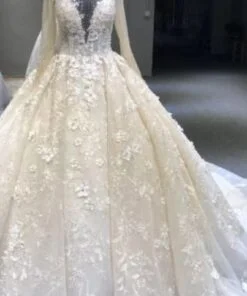 Style VNDB106 - Sheer illusion neck line ball gown wedding dresses from Darius Cordell