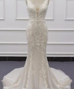 Style VNDM238 Sleeveless v-neck bridal dresses with embroidery details from Darius Cordell
