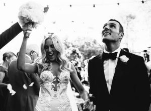 celebrity brides wedding day vibes with groom