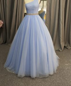 C2020-LDuff2 - One shoulder pastel blue formal ball gown from Darius Cordell