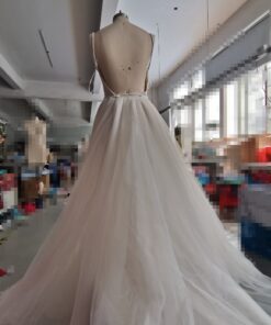 C2019-SMWoodruff backless detachable skirt wedding gown