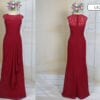 LE2010 sleeveless empire waist red formal evening gown from Darius Cordell