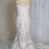 illusion neckline plus size wedding gown with sheer sleeves