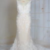 C2021-HeatherA - Sleeveless v-neck wedding gown with feathers from Darius Cordell
