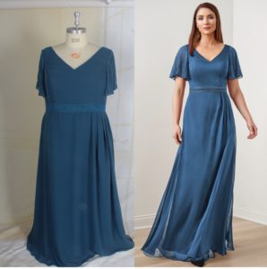 Jill Harris-3 - Short sleeve plus size evening gown replica from Darius Cordell
