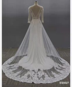 ES5027(2) backless long sleeve wedding gown from Darius Cordell Bridal