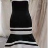 C2022-JFoust Short Tea Length Black and White Formal Dress from Darius Cordell