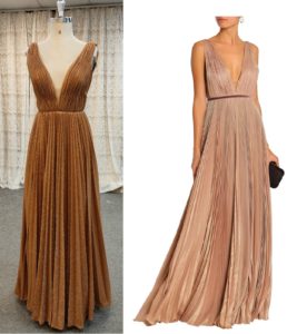 Cathy Stamler - replica of sleeveless v-neck evening gowns from Darius Cordell Couture