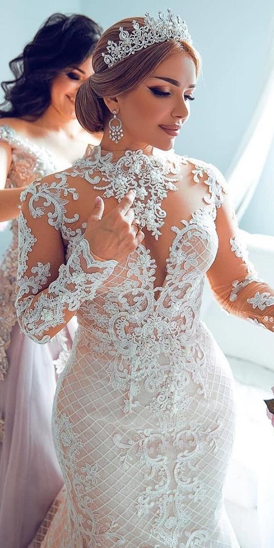 Haute Couture long sleeve wedding gowns fit for a Princess are affordable here!