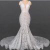 1054 - sleeveless v-neck lace wedding gown from darius cordell