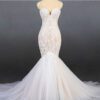 1111 Embroidered spaghetti strap fit-n-flare wedding gown from darius cordell