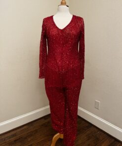 IMG_5193 red reba mcentire beaded pant suit by Darius Cordell