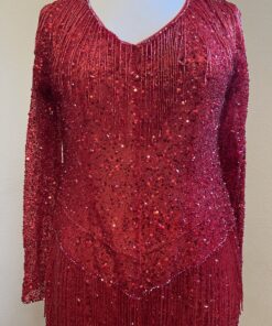 IMG_5194 red plus size long sleeve beaded pant suit by Darius Cordell