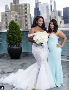 plus size fit-to-flare beaded wedding gown