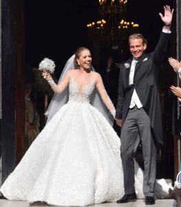 Victoria Swarovski long sleeve ball gown wedding dress