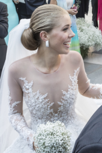 Victoria Swarovski sheer illusion neckline long sleeve wedding dress