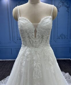 WT4190 a-line beaded lace wedding gown from darius cordell