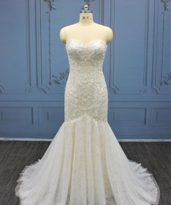 WT4383 strapless fit-to-flare stretch wedding gown by darius cordell