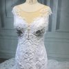 ED001 illusion neckline beaded embroidery wedding gown from darius cordell