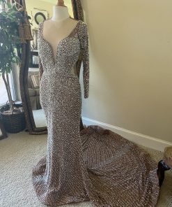IMG_2916 Long sleeve swarovski crystal beaded evening gowns
