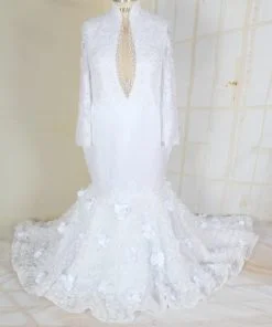 Chantel-1 long sleeve fit-and-flare wedding gown from Darius Cordell