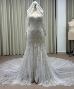 C2024-Tinsley beaded wedding gown with lace veil by Darius Cordell 微信图片_20240803003028