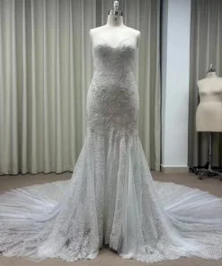 C2024-Tinsley - sweetheart strapless beaded fit-to-flare wedding gown by Darius Cordell