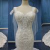 WT4427 corset bodice mermaid wedding dress with shoulder straps by Darius Cordell - 218