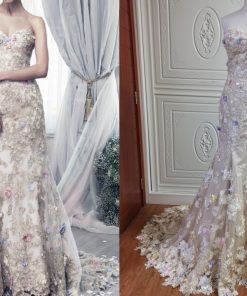 C2023-ABOsborn - sweetheart strapless 3D pastel flower wedding gown inspired by Ian Stuart