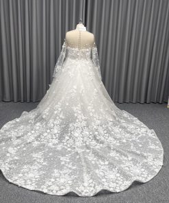 C2024-JDuke plus size wedding gown with chapel train by Darius Cordell