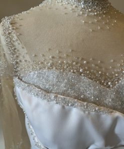 C2025-Aperkins - Sheer beaded illusion neckline wedding dress by Darius Cordell