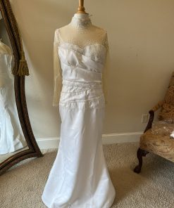 C2025-Aperkins - sheer illusion neckine pleated bodice wedding gown by Darius Cordell