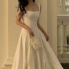 Clarissa Staehle - sleeveless a-line wedding gown with square bust neck line