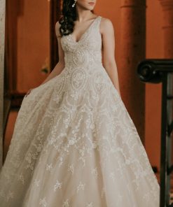 C2025-EA05 - v-neck aline wedding gown Inspired by the Laura from Ersa Atelier