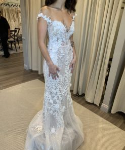 Style C2025-BB19-11 embroidered mermaid wedding dress inspired by berta bridal