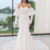 WT4649 strapless lace corset wedding gown by Darius Cordell