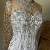 Berline 1 - sheer long sleeve bling beaded wedding gown by Darius Cordell