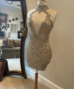 IMG_3927 bling beaded halter cocktail dress by Darius Cordell