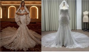 Inspired Recreation of an Albina Dyla wedding gown for Ar'Jeana Tinsley